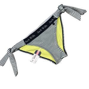 Jack Wills Triston Side Tie Bikini Bottom US 4| UK 8 Navy & White Striped NWT